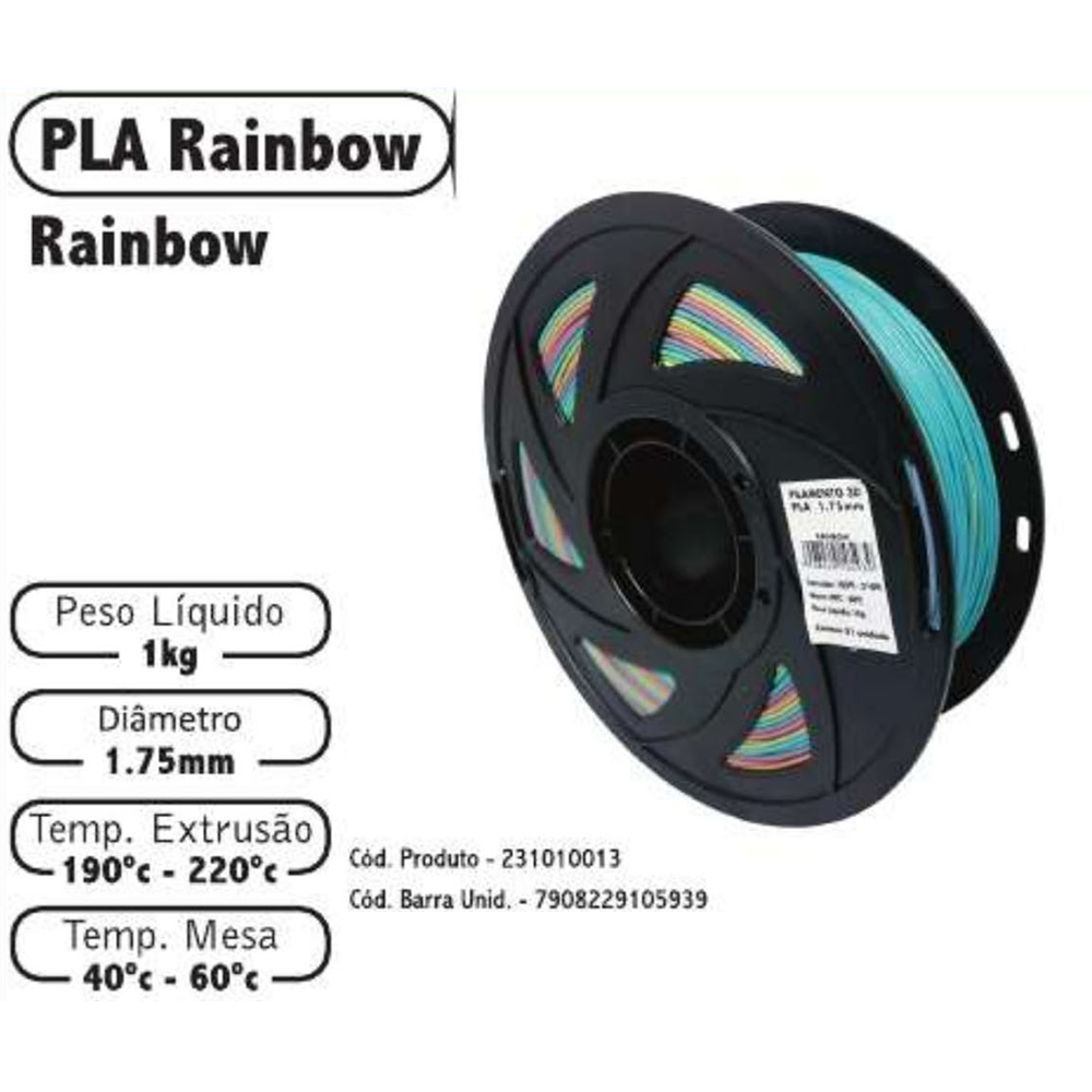 FILAMENTO 3D 1kg – PLA RAINBOW