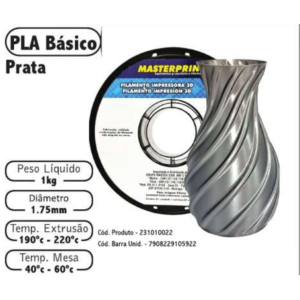 FILAMENTO 3D 1kg - PLA PRATA