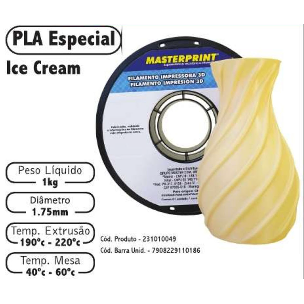 FILAMENTO 3D 1kg – PLA ICE CREAM