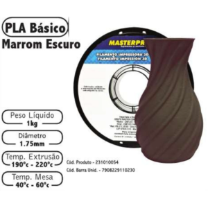 FILAMENTO 3D 1kg - PLA MARROM ESCURO