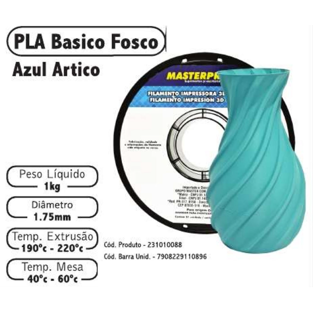 FILAMENTO 3D 1kg – PLA AZUL ARTICO