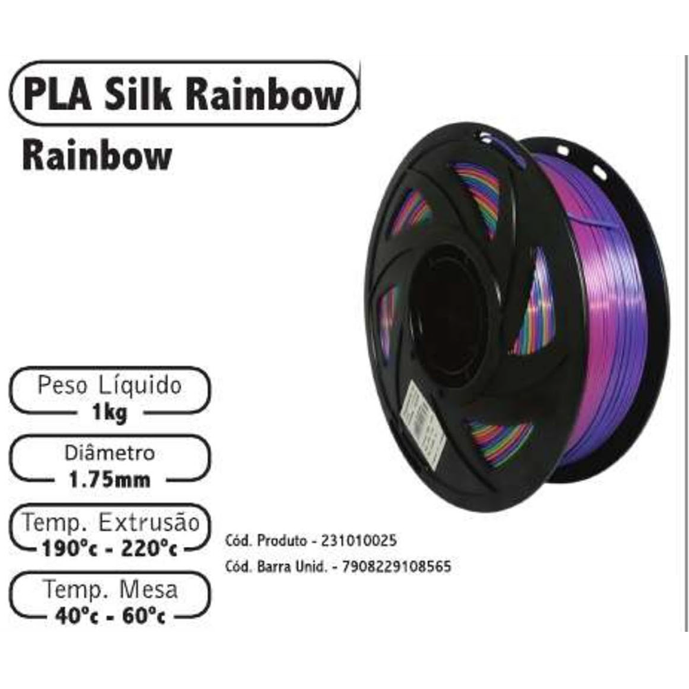 FILAMENTO 3D 1kg – PLA SILK RAINBOW