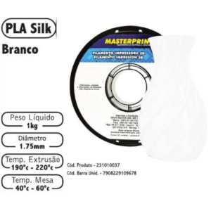 FILAMENTO 3D 1kg - PLA SILK BRANCO