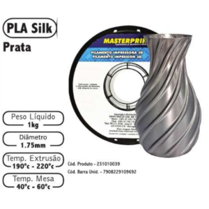 FILAMENTO 3D 1kg - PLA SILK PRATA
