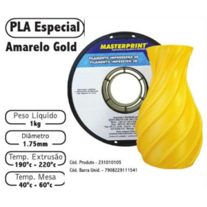 FILAMENTO 3D 1kg - PLA AMARELO GOLD