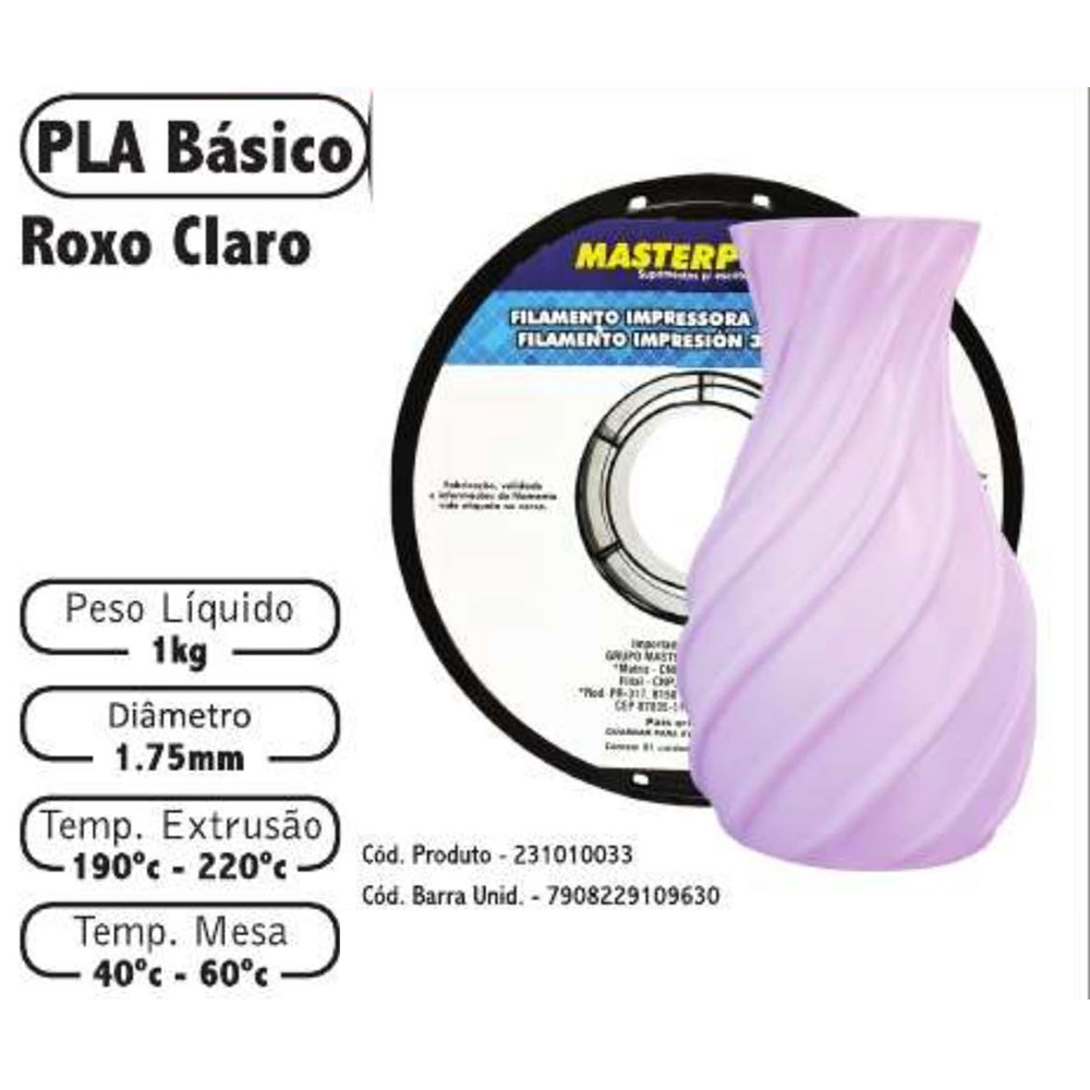 FILAMENTO 3D 1kg – PLA ROXO CLARO