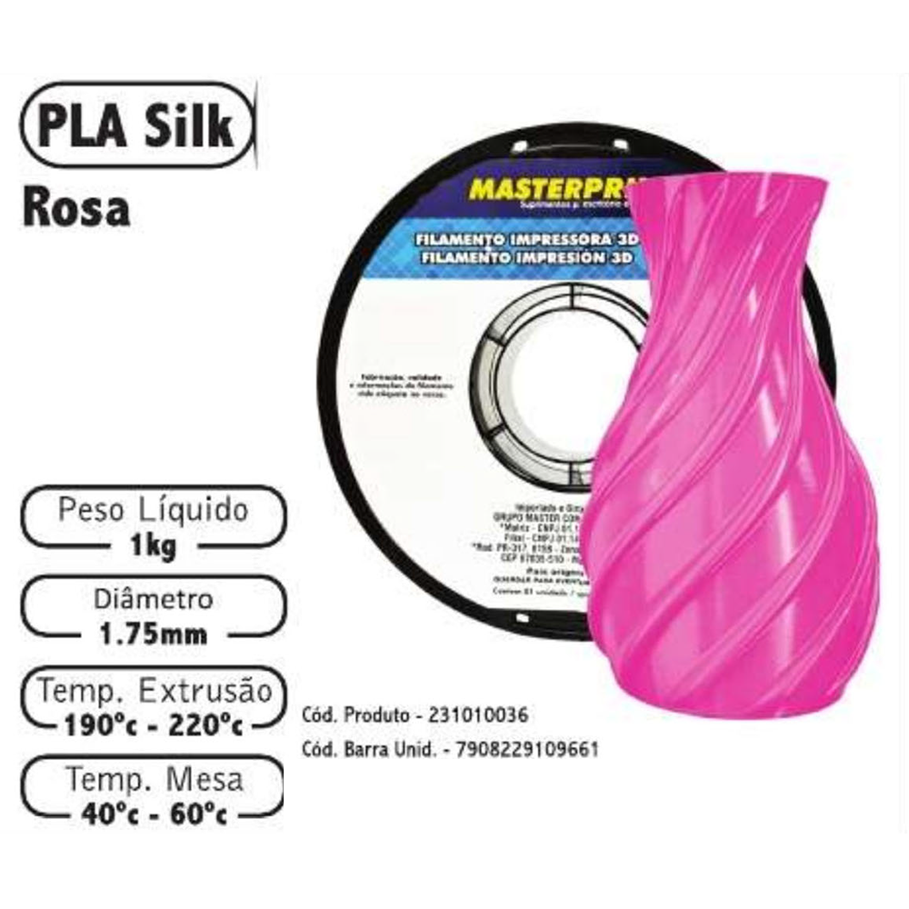 FILAMENTO 3D 1kg – PLA SILK ROSA