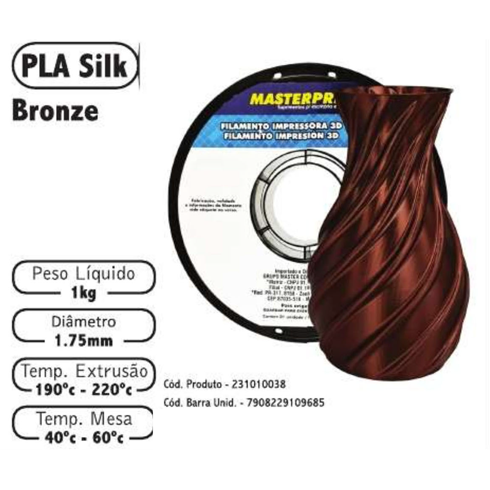 FILAMENTO 3D 1kg – PLA SILK BRONZE