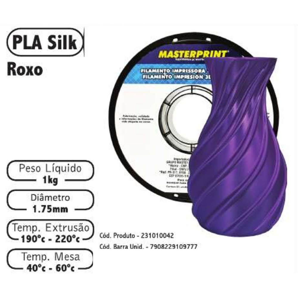 FILAMENTO 3D 1kg – PLA SILK ROXO