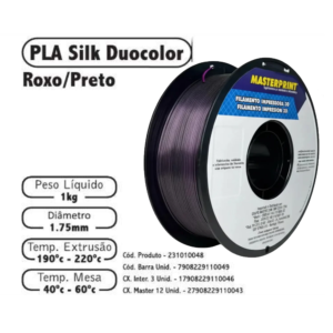 FILAMENTO 3D 1kg - PLA SILK ROXO/PRETO