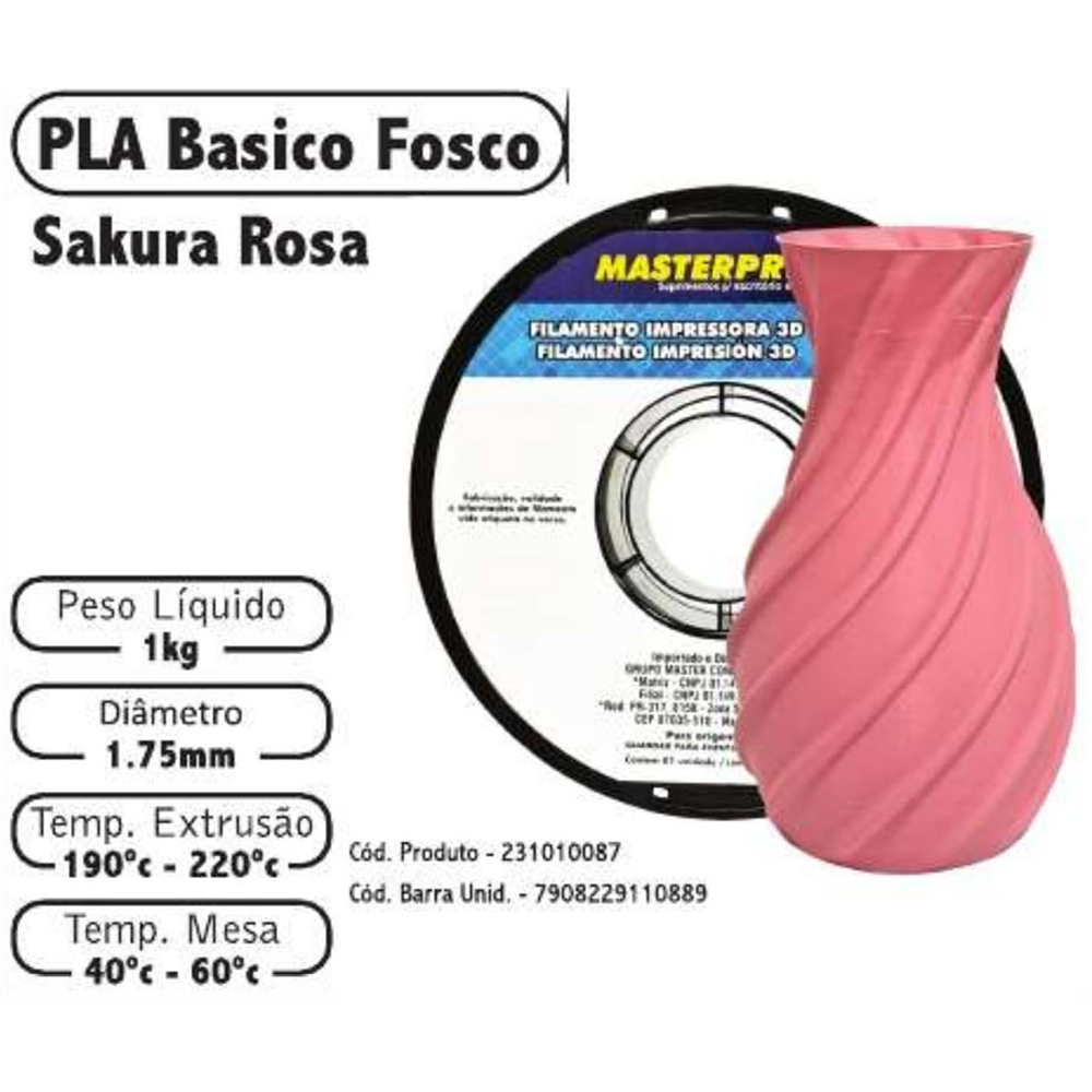FILAMENTO 3D 1kg – PLA FOSCO SAKURA ROSA