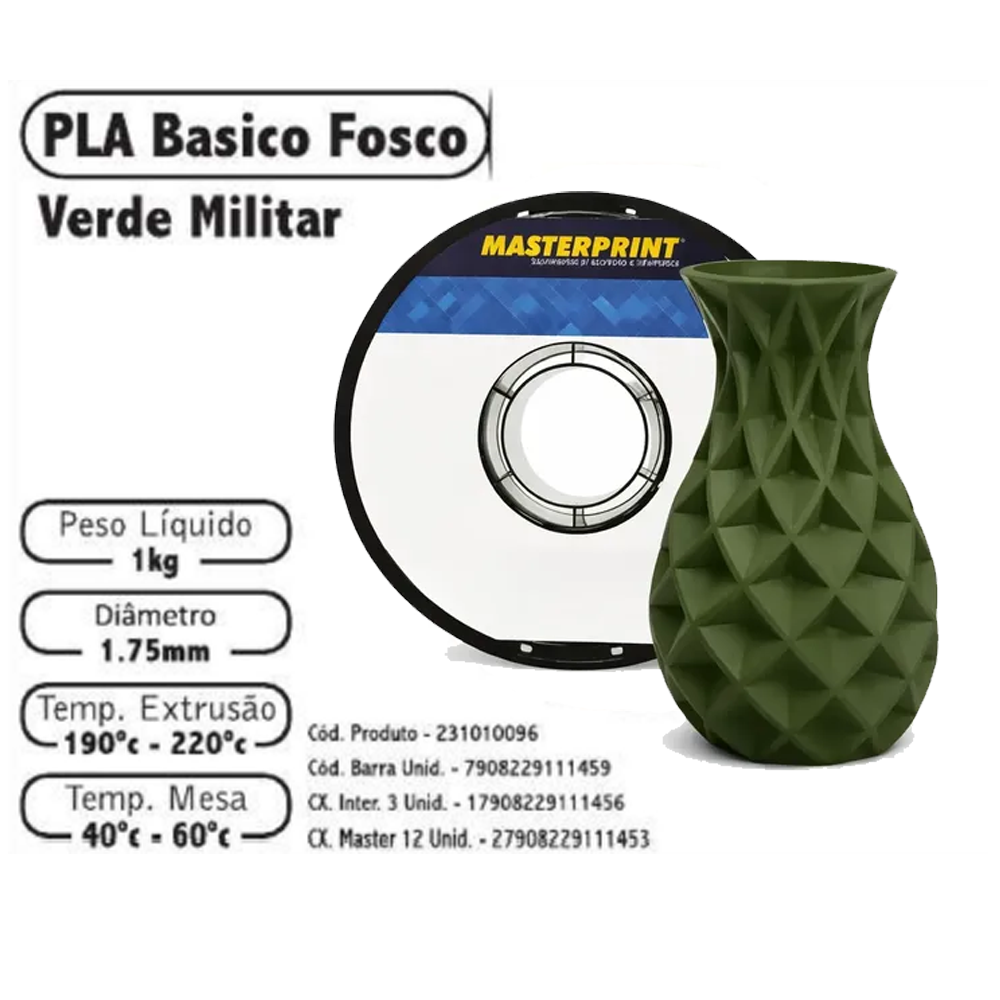 FILAMENTO 3D 1kg – PLA VERDE MILITAR