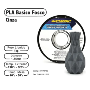 FILAMENTO 3D 1kg - PLA FOSCO CINZA