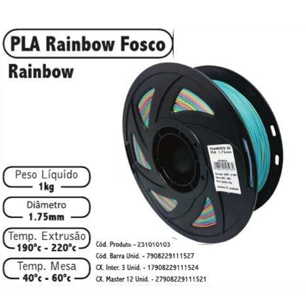 FILAMENTO 3D 1kg – PLA FOSCO RAINBOW