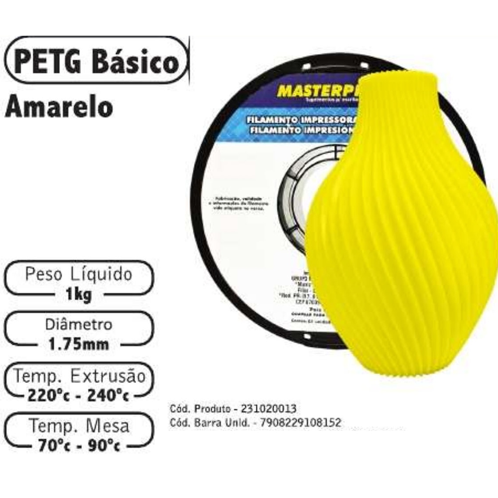 FILAMENTO 3D 1kg – PETG AMARELO