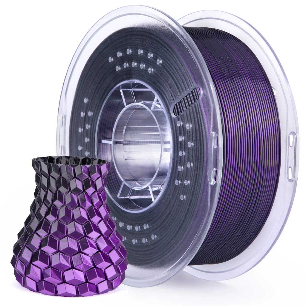 FILAMENTO 3D 1kg – PLA ELEGOO SILK PRETO-ROXO